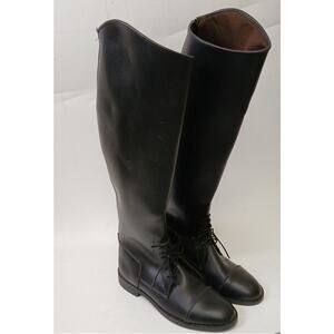 Equistar Ladies All Weather Field Riding Knee High Boots Leather Size 9W Black